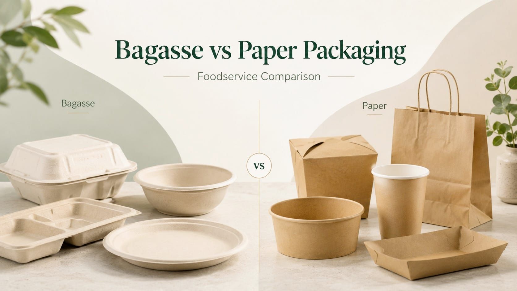 Bagasse vs Paper / Pulp: Material Comparison for Foodservice foodservice comparison