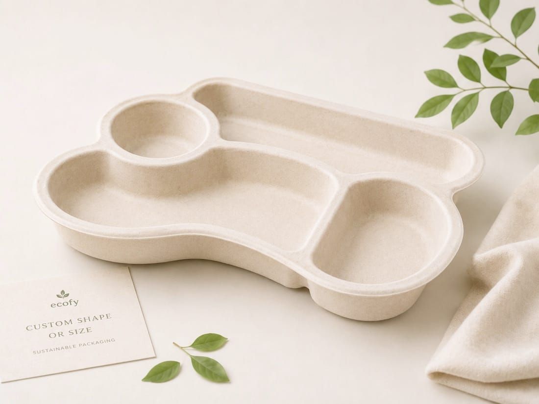 Custom shape or size, private-label compostable tableware example
