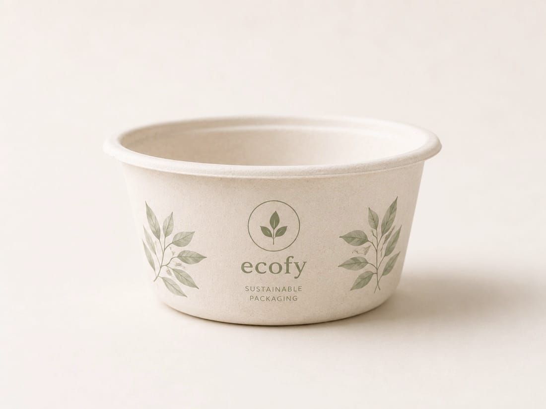 Custom-printed product, private-label compostable tableware example